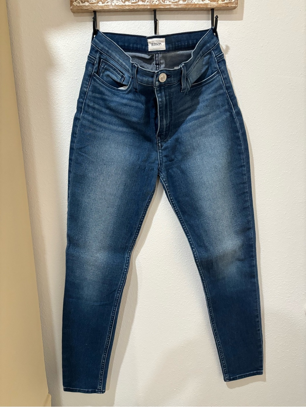 Hudson Jeans Dark Blue High-Rise Skinny Jeans